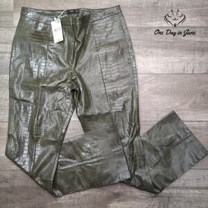 MNG Straight Lex Faux Alligator Skin Pants Size 12